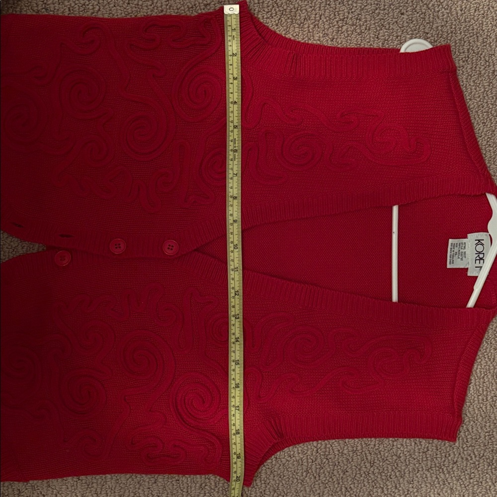 Vintage Red Knit Sweater Vest - Picture 5 of 6